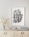 Boston Fern Black and White Wall Art Print