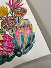 Protea Delight Wall Art Original Watercolour Painting 9 x 12 in