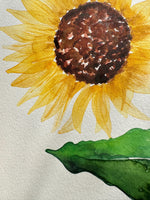 Original Painting Sunflower Watercolour Wall Art Size 5 x 7 in