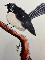 Willy Wagtail Original Painting Watercolour Wall Art Size 5 x 7 in