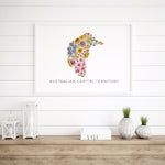 Floral Charms of the Australian Capital Territory - Native Flower Map Wall Art