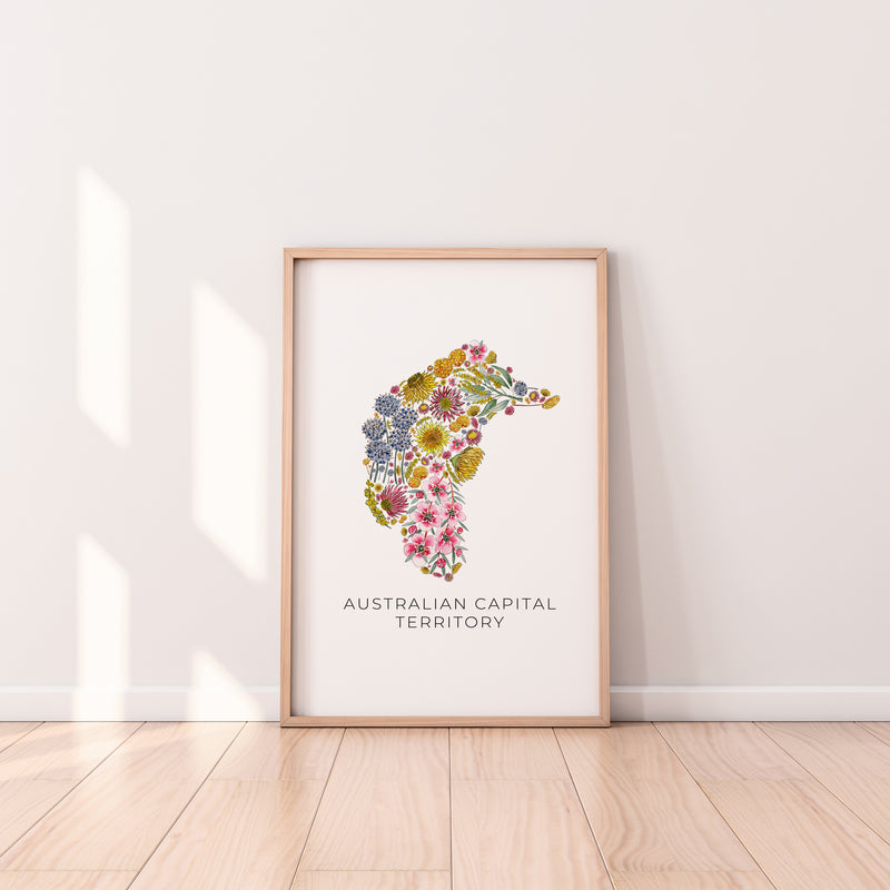 Floral Charms of the Australian Capital Territory - Native Flower Map Wall Art