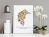 Floral Charms of the Australian Capital Territory - Native Flower Map Wall Art