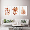 Brown Gum Leaf Set of 3 Eucalyptus Canvasses and Prints