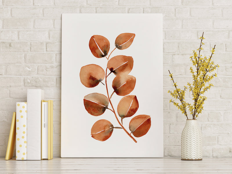 Brown Gum Leaf Set (1) Wall Art Print