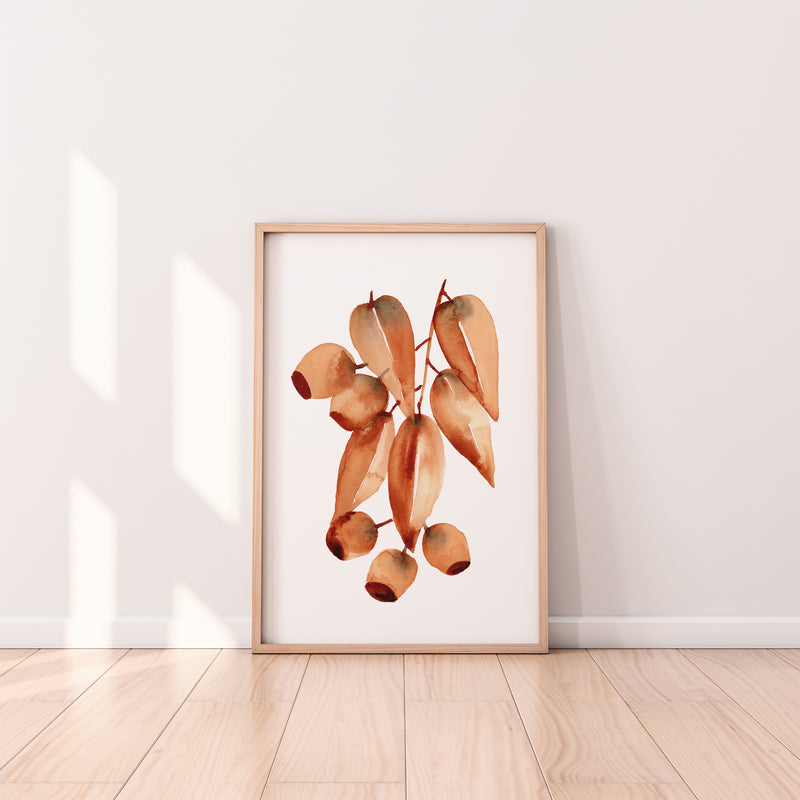 Brown Gum Leaf Set (2) Wall Art Print