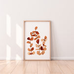 Brown Gum Leaf Set (5) Wall Art Print