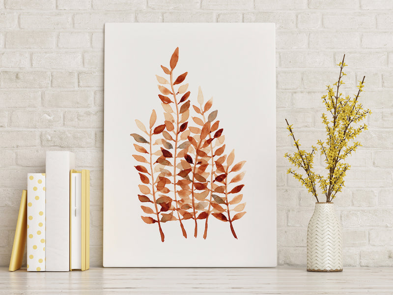 Brown Gum Leaf Set (6) Wall Art Print