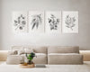 4 Set Gum Leaves Black and White Wall Art Prints For Your Minimalist Home