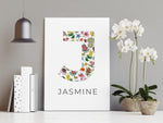 Custom Initial Letters with Name Australian Native Floral Wall Art Print and Canvas