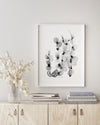 Gunni Eucalyptus Black and White Wall Art Print