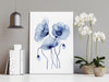 Blue Poppies Wall Art Print Canvas and Print