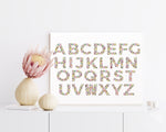 Australian Native Floral Alphabet Chart A - Z Wall Art Print and Canvas