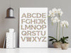 Australian Native Floral Alphabet Chart A - Z Wall Art Print and Canvas