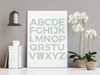 Australian Gum Leaf Alphabet Chart A - Z Wall Art Print and Canvas