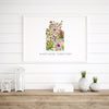 Northern Territory Blossoms - State Native Flower Map Wall Art and Canvas