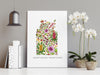 Northern Territory Blossoms - State Native Flower Map Wall Art and Canvas