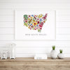 Floral Splendor of New South Wales - Native Flower Map Wall Art