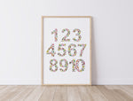 Australian Native Floral Number Chart 1 - 10 Wall Art Print and Canvas