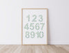 Australian Gum Leaf Number Chart 1 - 10 Wall Art Print and Canvas