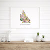 Queensland Blossoms - State Native Flower Map Wall Art