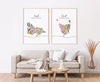 Personalized Australian Floral State Couple Maps  - Native Floral Map Wall Art