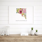 Floral Delights of South Australia - State Native Flower Map Wall Art