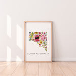 Floral Delights of South Australia - State Native Flower Map Wall Art