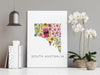 Floral Delights of South Australia - State Native Flower Map Wall Art