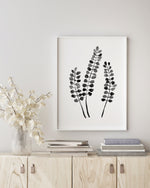 Fern Version 3 Black and White Wall Art Print