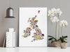 Blossoming Britain - Map of The United Kingdom Native Floral Wall Art