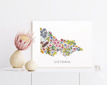 Blooms of Victoria - Native Floral Map Wall Art