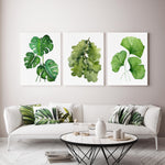 Lounge Room Wall Art Watercolour Plant Prints Canvasses Green Leaf Art Decor