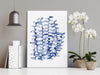 Boston Fern Blue Watercolour Leaf  Canvas and Print