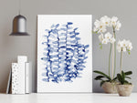 Boston Fern Blue Watercolour Leaf  Canvas and Print