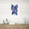 Birkin Philodendron Blue Botanical Watercolour Wall Canvas and Print