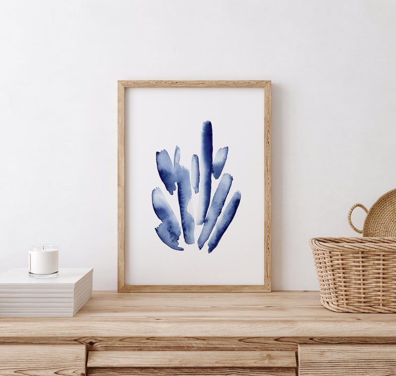 Tube Coral Blue Watercolour Ocean Life Prints