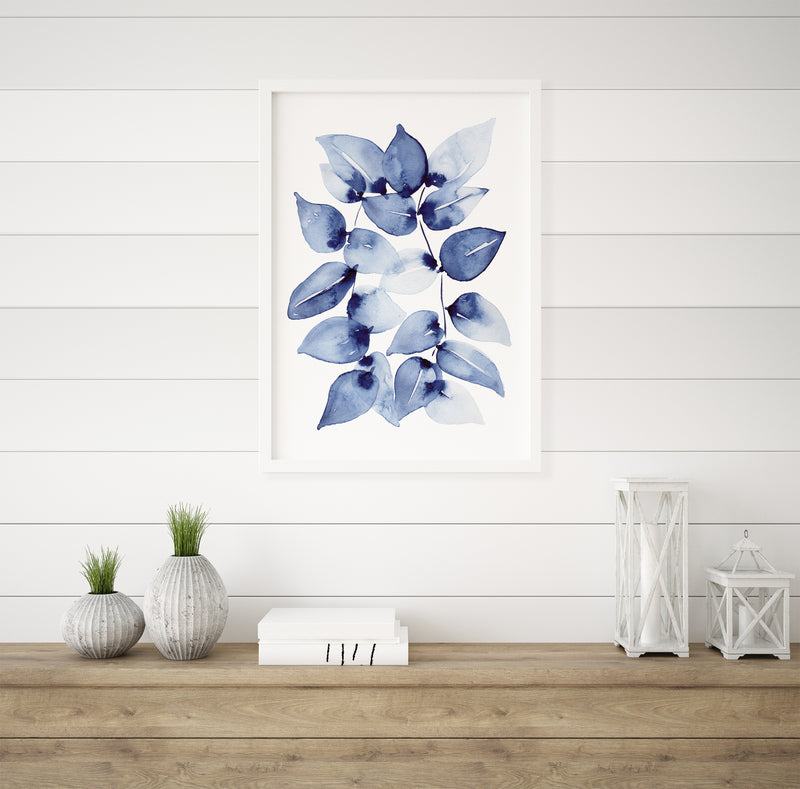 Heart Leaf Philodendron Print Botanical Leaf Watercolour Wall Art