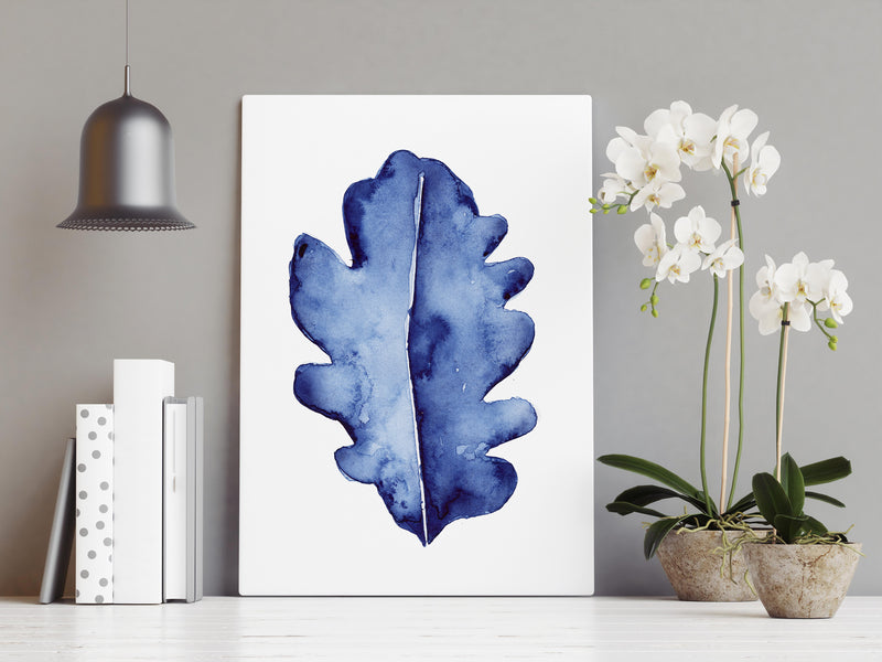 Oak Watercolour Print Blue Wall Decor