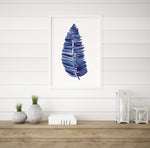 Sword Leaf Fern Wall Art Blue Print