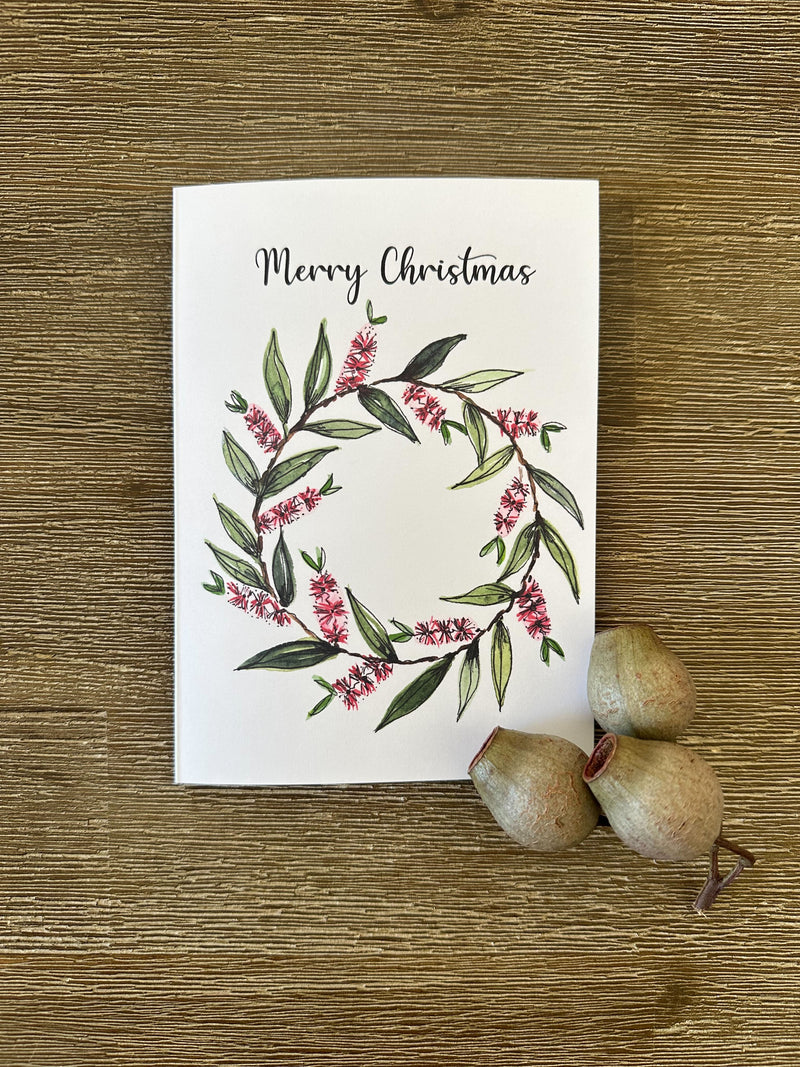Australian Floral Christmas Cards Pack 4x6" With Envelope
