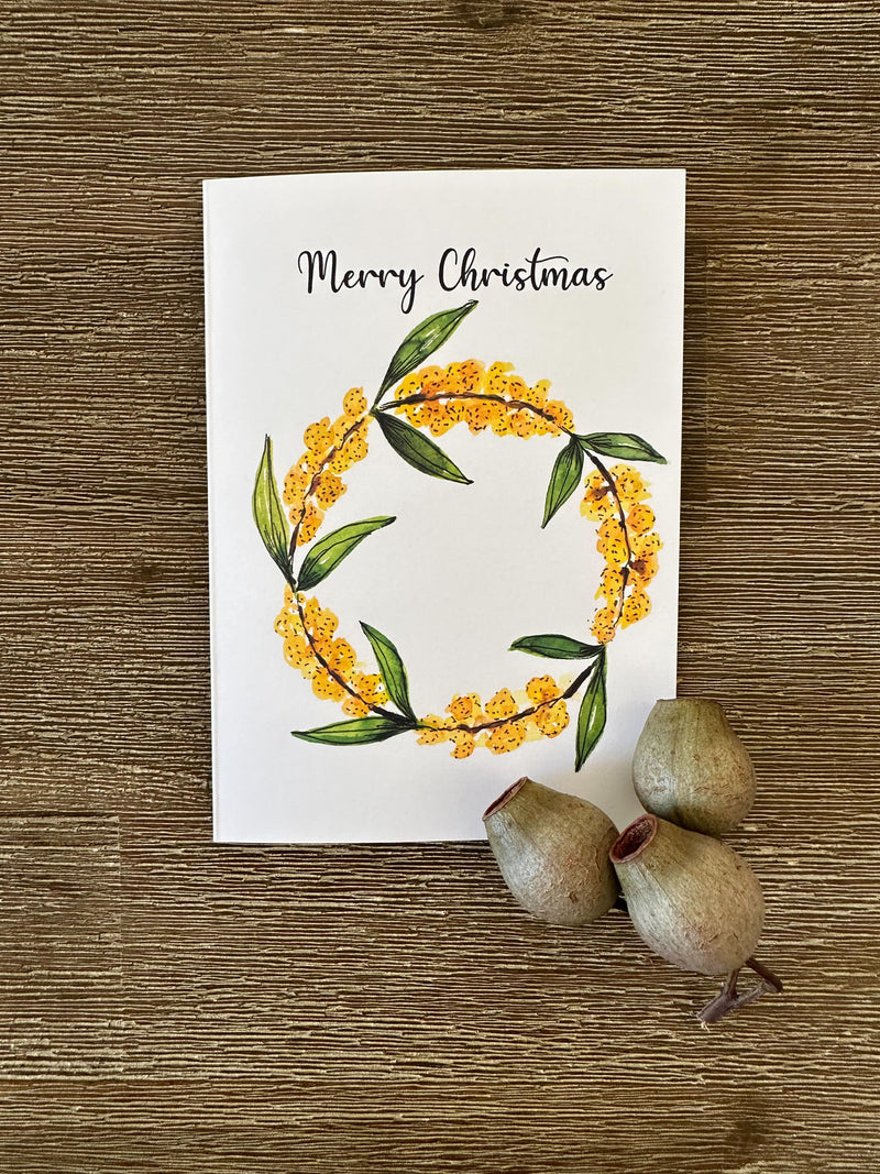 Australian Floral Christmas Cards Pack 4x6" With Envelope