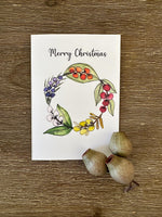 Australian Floral Christmas Cards Pack 4x6" With Envelope