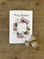 Australian Floral Christmas Cards Pack 4x6" With Envelope