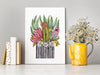 Native Flower Vase Wall Art Print