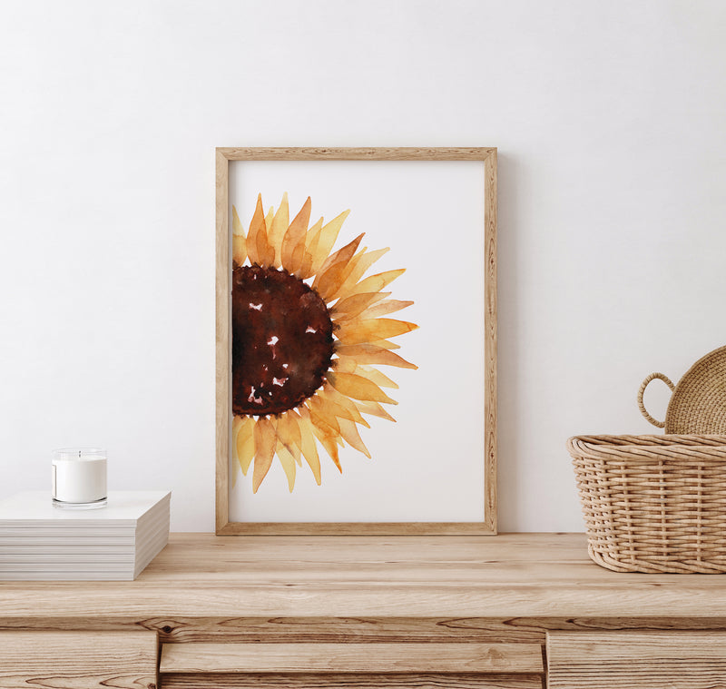 Sunflower Art Print Yellow Wall Art