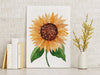 Sunflower Print Yellow Watercolour Wall Art