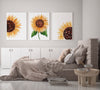 Sunflower Print Set of 3 Yellow Wall Art Decor