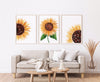 Sunflower Print Set of 3 Yellow Wall Art Decor