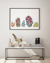 Australian Garden Floral Watercolour Art Print Flame Pea + Hakea + Bluebells + Waratah + Boronia